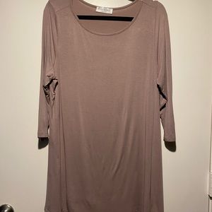 Free to live oversized off shoulder beige top - XL